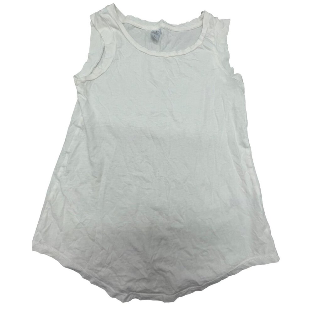 alternative sleeveless sheer shirt white cotton athletic size small READ
